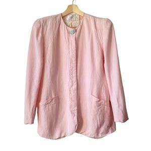 Vintage 1980s Christian Dior The Suit Pink Blazer Jacket Women's 14